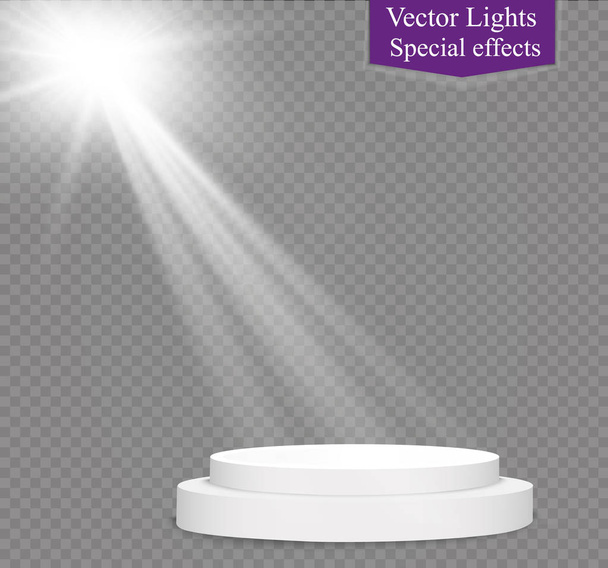 Glow light effect. Vector illustration. Christmas flash Concept. - Vektor, Bild