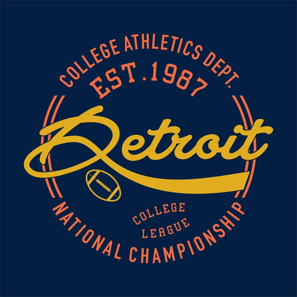 Design letters college athletic detroit - Vector, Image