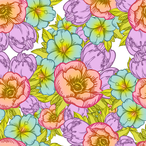Seamless flower pattern - Vektor, kép