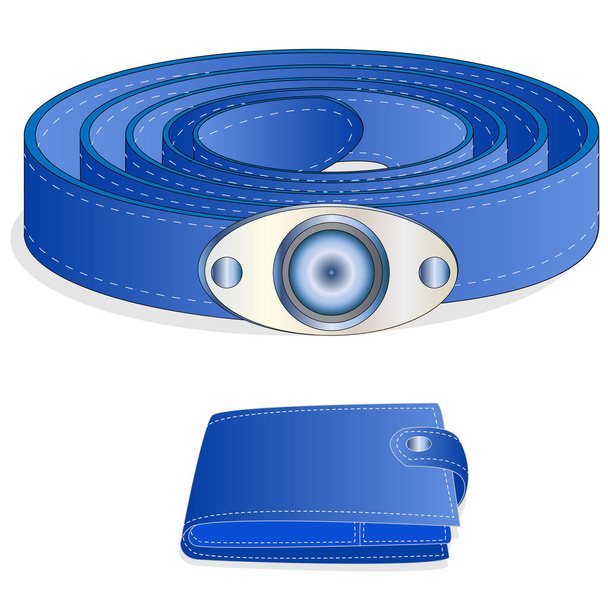 Belt and wallet fashion set. - Vector, Image