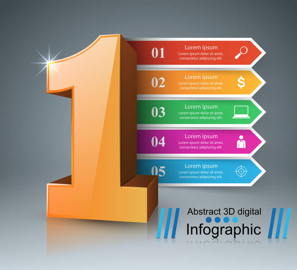 One Business Infographics origami style Vector illustration. - Vector, Image