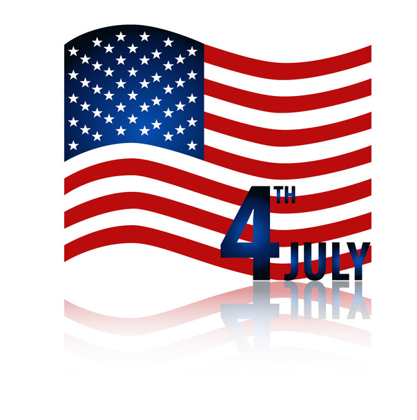 American Flag for Independence Day. Vector illustration. - Vektör, Görsel