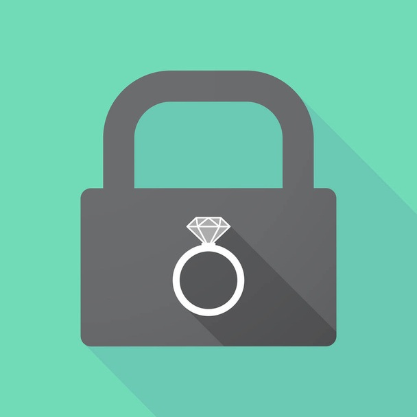 Long shadow pad with an engagement ring - Vector, Image