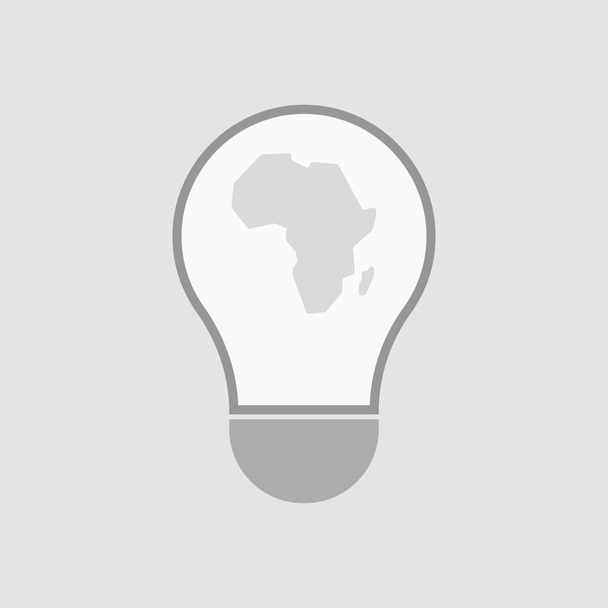 Izolované žárovka s mapou afrického kontinentu - Vektor, obrázek