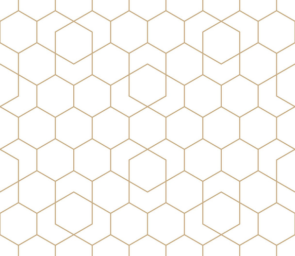 幾何学的な六角形のシームレスなベクトル グリッド パターンの背景 - ベクター画像