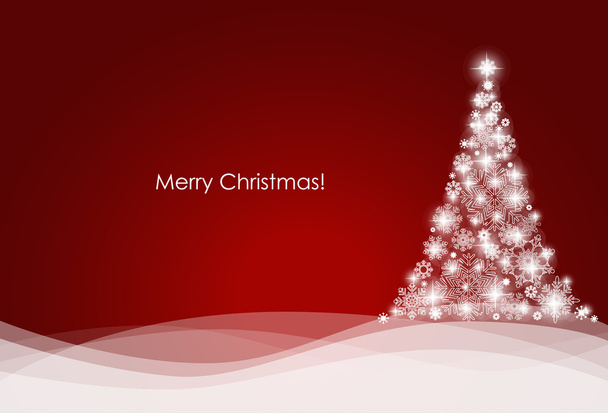 Kerst achtergrond met kerstboom, vector illustratie. - Vector, afbeelding