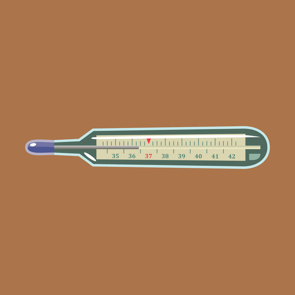 Medical thermometer icon. Flat design style. Medical thermometer silhouette. - Vector, Image