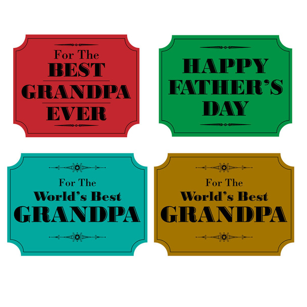 Set of Fathers day card template - Vector, Image