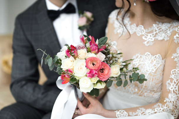 wedding bouquet in hands of the bride - Photo, Image