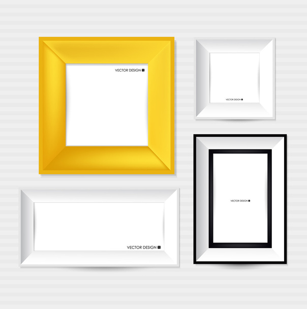 Collection of modern frames on the wall, vector illustration. - Vektör, Görsel