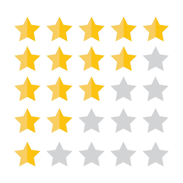 Rating golden stars. Feedback, reputation and quality concept. - Vector, Image