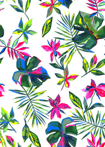 seamless exotic plants pattern - Foto, immagini