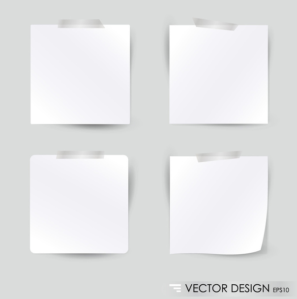 Collection of various white note papers, ready for your message. - Wektor, obraz