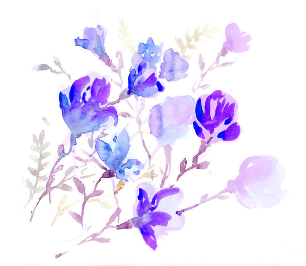 Vector watercolors colorful flowers - Vector, Image