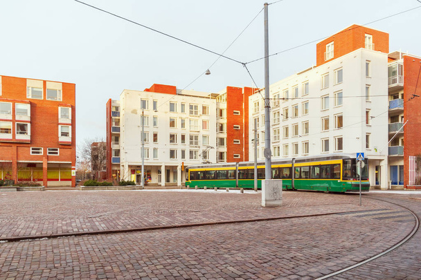Конечная остановка трамвая в Хелли, Финляндия
 - Фото, изображение