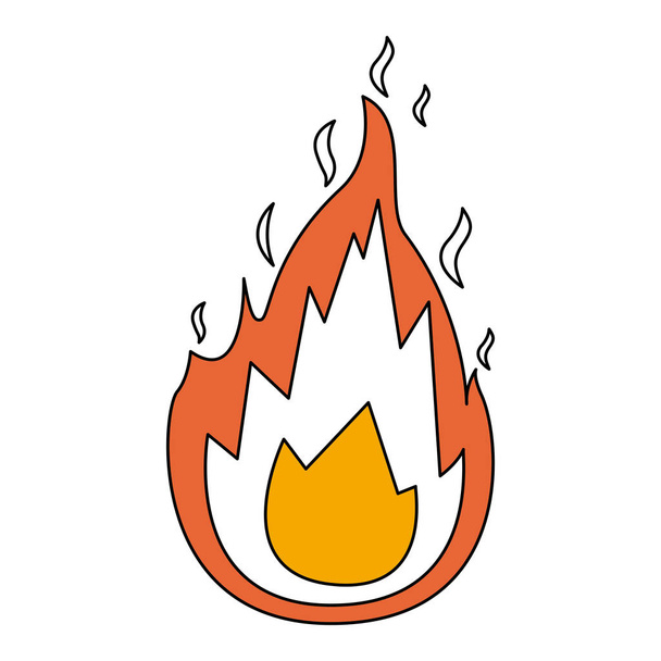 sezioni di colore silhouette dell'icona di fiamma con contorno spesso
 - Vettoriali, immagini