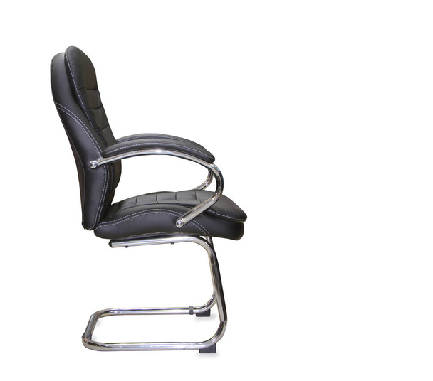 The office chair from black leather. Isolated - Foto, immagini