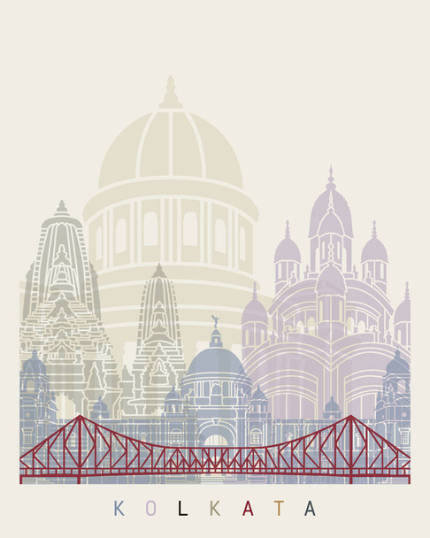 Kolkata manzarası poster - Vektör, Görsel