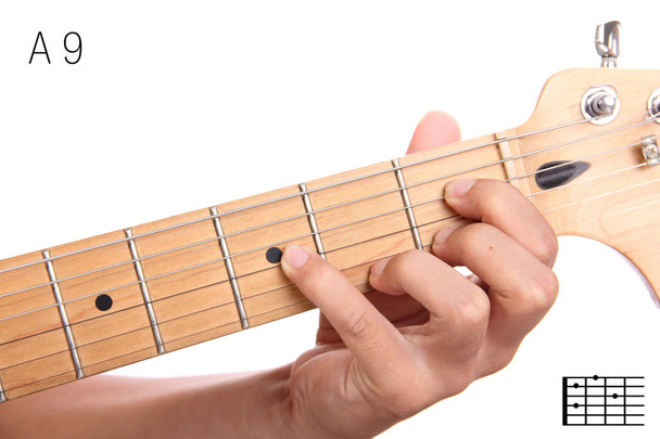 A9 guitar chord tutorial - Photo, Image