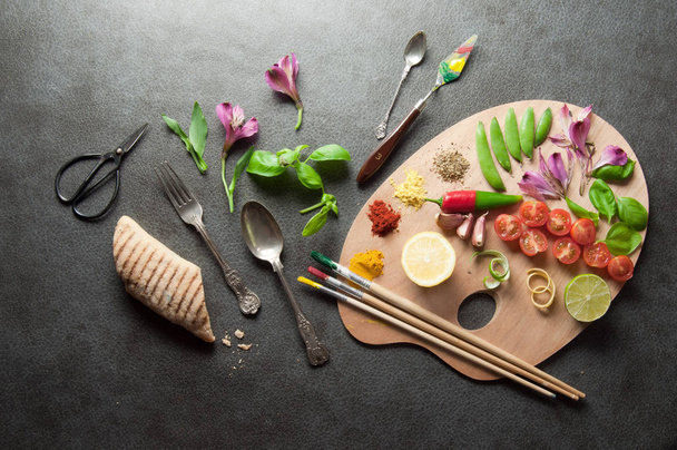 Fresh seasoning food palette - Valokuva, kuva