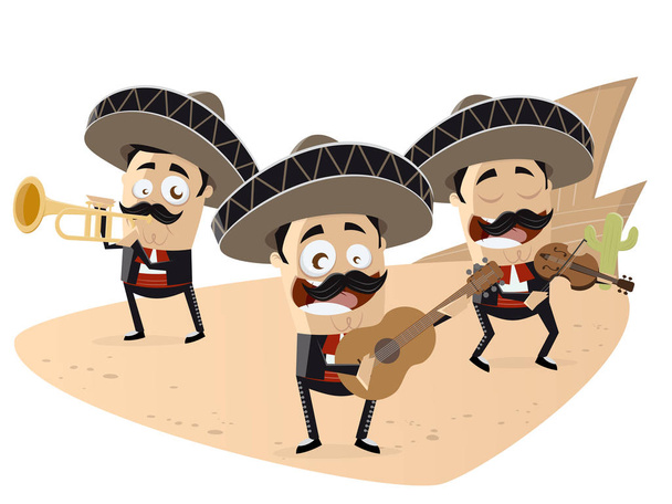 Mexicaanse mariachi band clipart - Vector, afbeelding