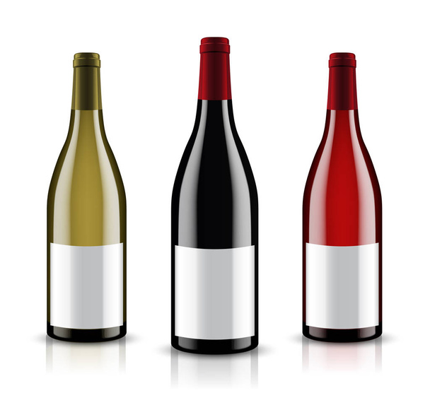 Mockup wine bottle. vector design. - Vettoriali, immagini