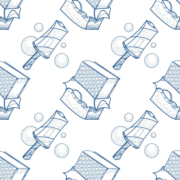 Ice cream outline seamless pattern  - Vektor, Bild