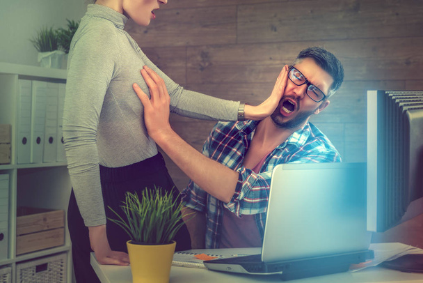 sexual harassment at work - Photo, image
