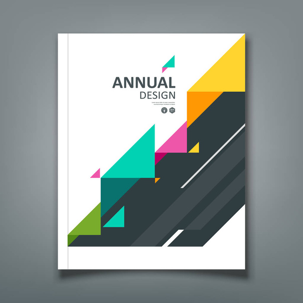 Cover annual report colorful paper triangle, abstract design  - Vector, Image