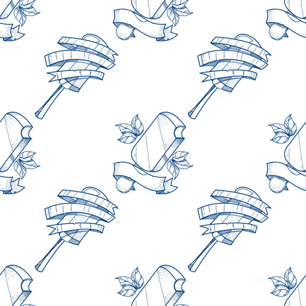 Ice cream outline seamless pattern  - Wektor, obraz