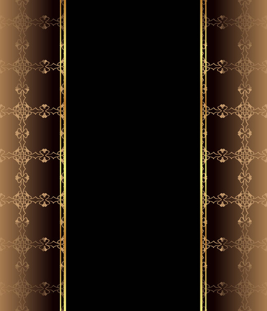Elegant seamless wallpaper with golden fine decoration and place for your text. - Vector, Image