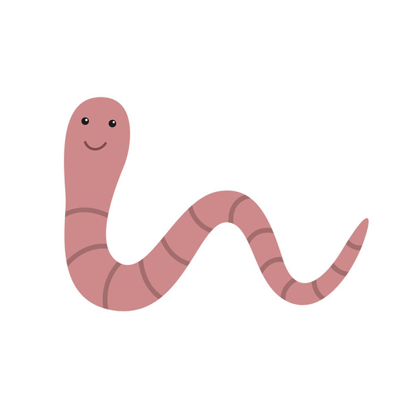 Vector Illustration Of Cartoon Worm - Vector, Image