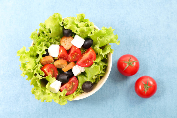fresh salad with tomatoes and olives  - Photo, Image