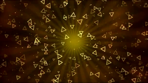 Colorful Animated Triangle Shapes - Loop Golden - Footage, Video