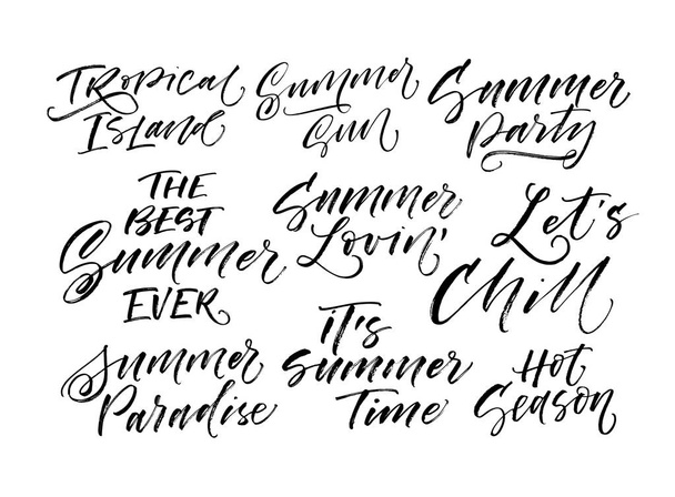 Collection of summer lettering - Vector, Imagen