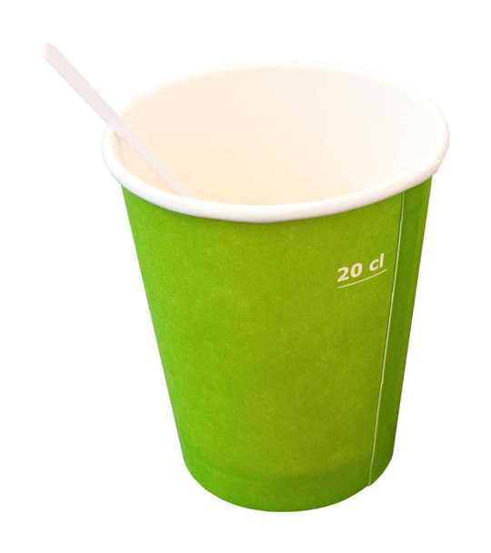 Tasses à café jetables vides sur fond blanc
 - Photo, image