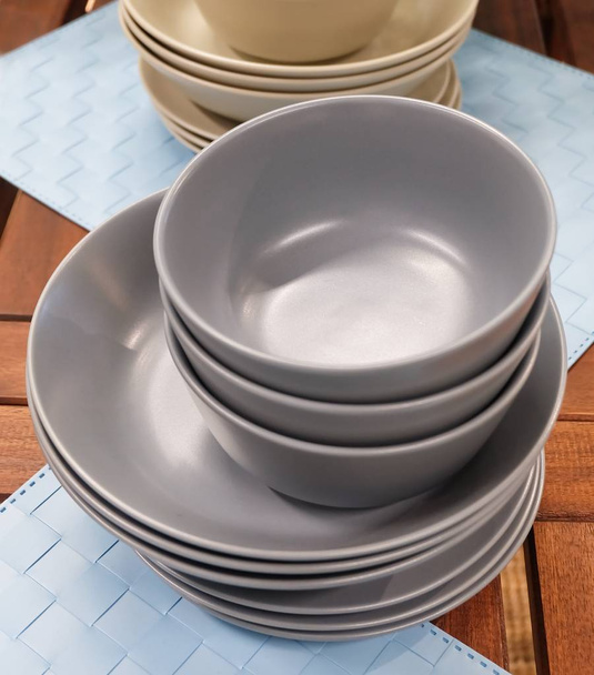 Set of Ceramic Dishes, Bowls and Plates - Photo, Image