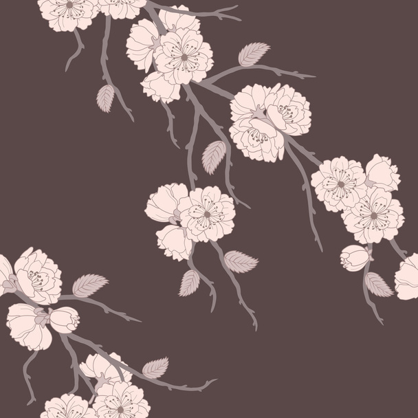 Beautiful seamless pattern with sakura - Фото, изображение