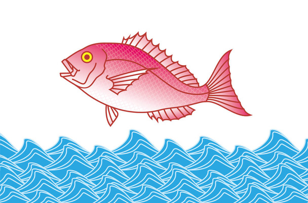 Waves and sea bream - Vector, Image