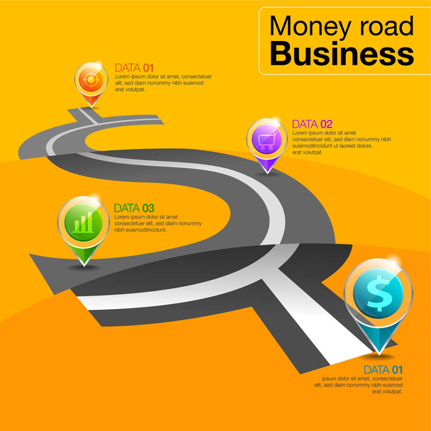affari soldi strada infografica
 - Vettoriali, immagini
