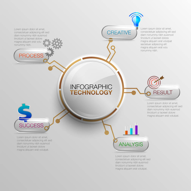 infographic üzleti gomb üveg - Vektor, kép