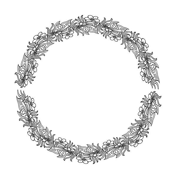 Етнічний квітковий декоративний круглий елемент
 - Вектор, зображення