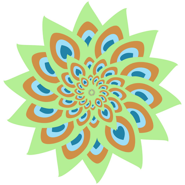 Plumas de pavo real en círculo
 - Vector, Imagen
