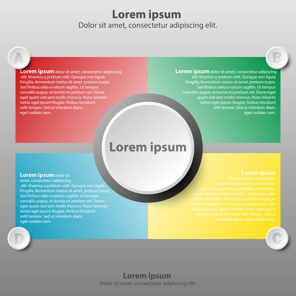 Barevné témata s 3d papíru kruh v centru pozadí pro webové stránky prezentace kryt plakát vektorový infographic ilustrace koncept - Vektor, obrázek