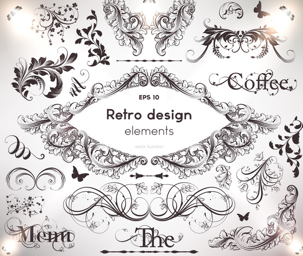 Vector set: calligraphic design elements and page decoration - Vector, Imagen