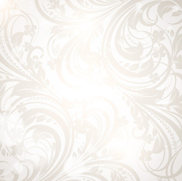 Seamless white Damask wallpaper - Vector, Image