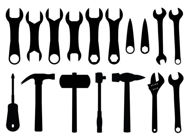 Sylwetki narzędzia warsztatowe - Wektor, obraz