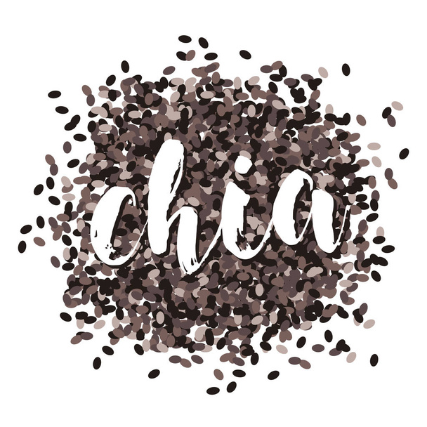 heap of brown chia seeds - Vector, Image