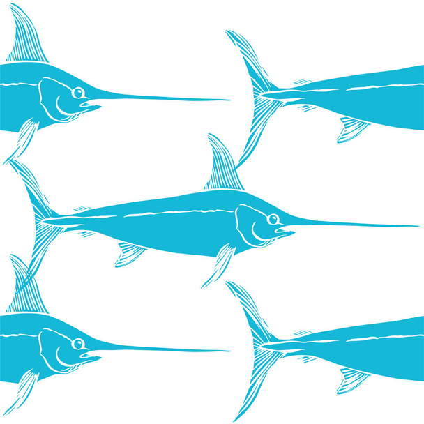 візерунок з синьою рибою мечів
 - Вектор, зображення
