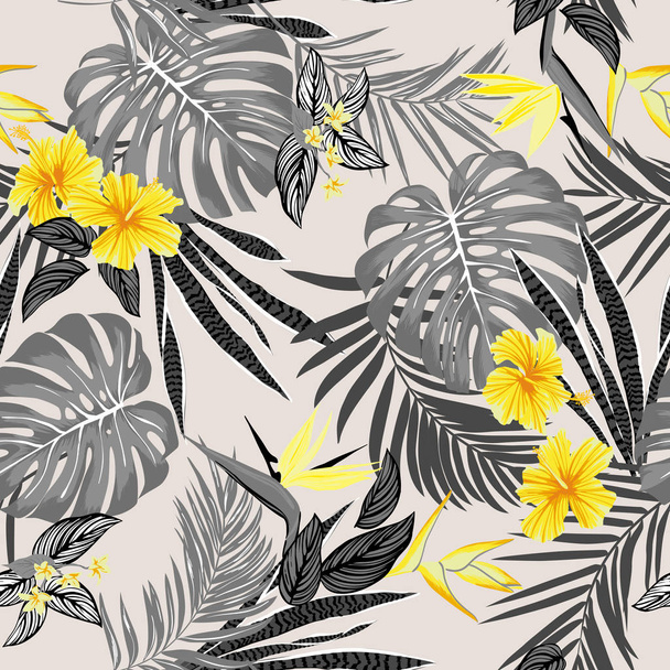 Vector seamless tropical pattern - ベクター画像
